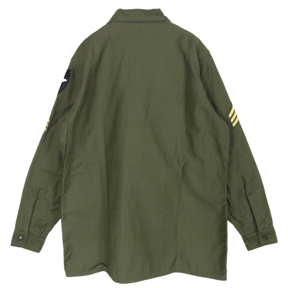 マッシュ US ARMY OG107 サテンシャツ IMJIN SCOUTS 65年 復刻 ミリタリー シャツ カーキ系 15 1/2 X 33【美品】【中古】