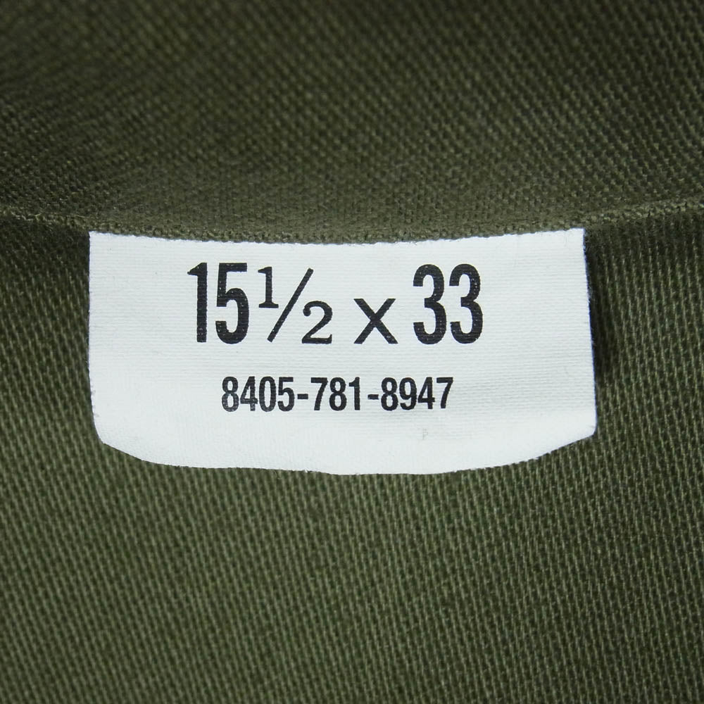 マッシュ US ARMY OG107 サテンシャツ IMJIN SCOUTS 65年 復刻 ミリタリー シャツ カーキ系 15 1/2 X 33【美品】【中古】