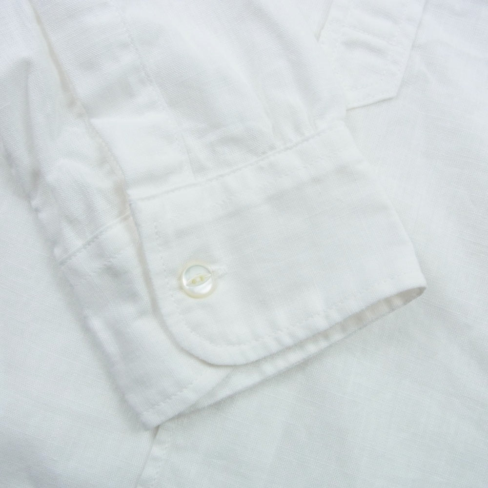 The REAL McCOY'S ザリアルマッコイズ MS20017 DOUBLE DIAMOND CHAMBRAY BAND COLLAR SHIRT シャンブレー バンドカラー ノーカラー 長袖 シャツ ホワイト系 15【美品】【中古】