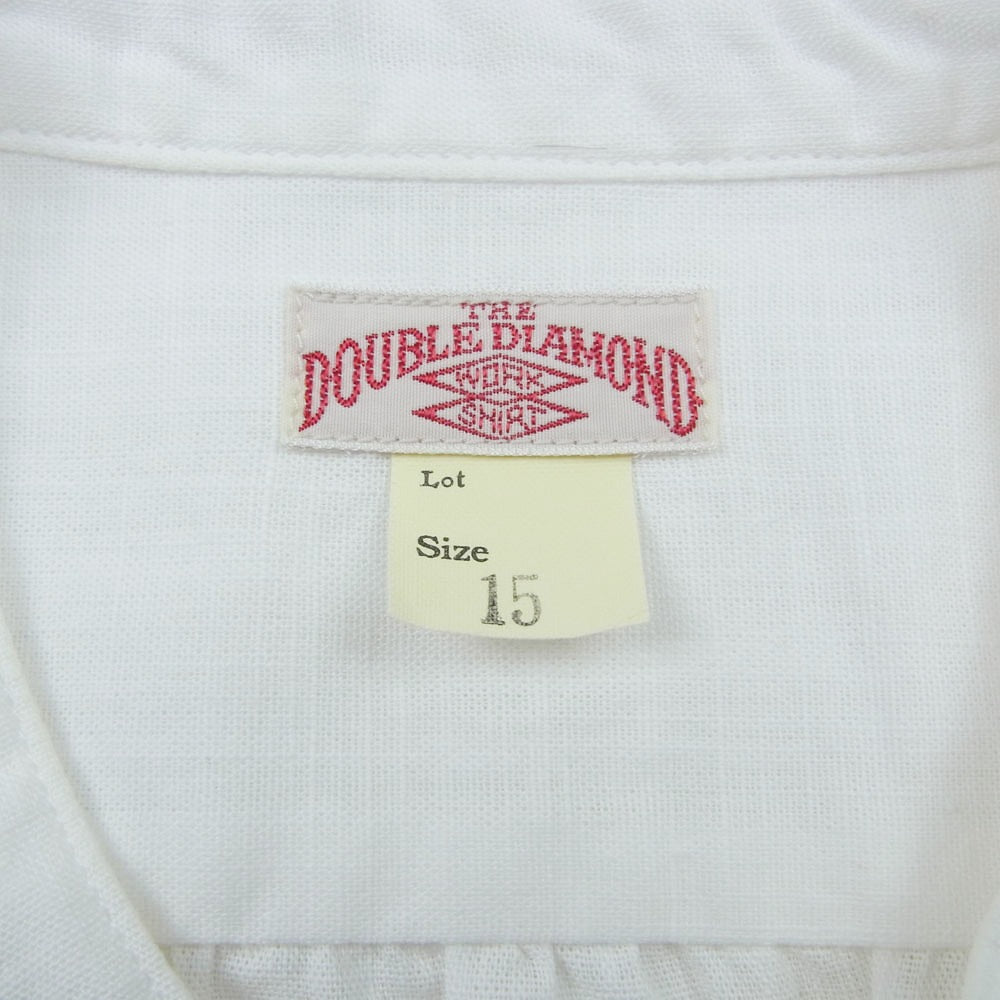 The REAL McCOY'S ザリアルマッコイズ MS20017 DOUBLE DIAMOND CHAMBRAY BAND COLLAR SHIRT シャンブレー バンドカラー ノーカラー 長袖 シャツ ホワイト系 15【美品】【中古】