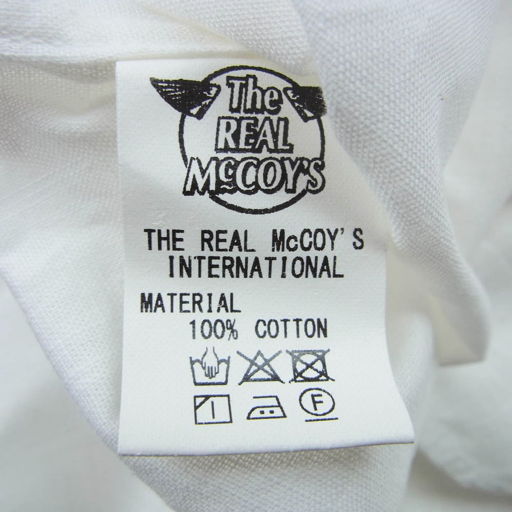 The REAL McCOY'S ザリアルマッコイズ MS20017 DOUBLE DIAMOND CHAMBRAY BAND COLLAR SHIRT シャンブレー バンドカラー ノーカラー 長袖 シャツ ホワイト系 15【美品】【中古】