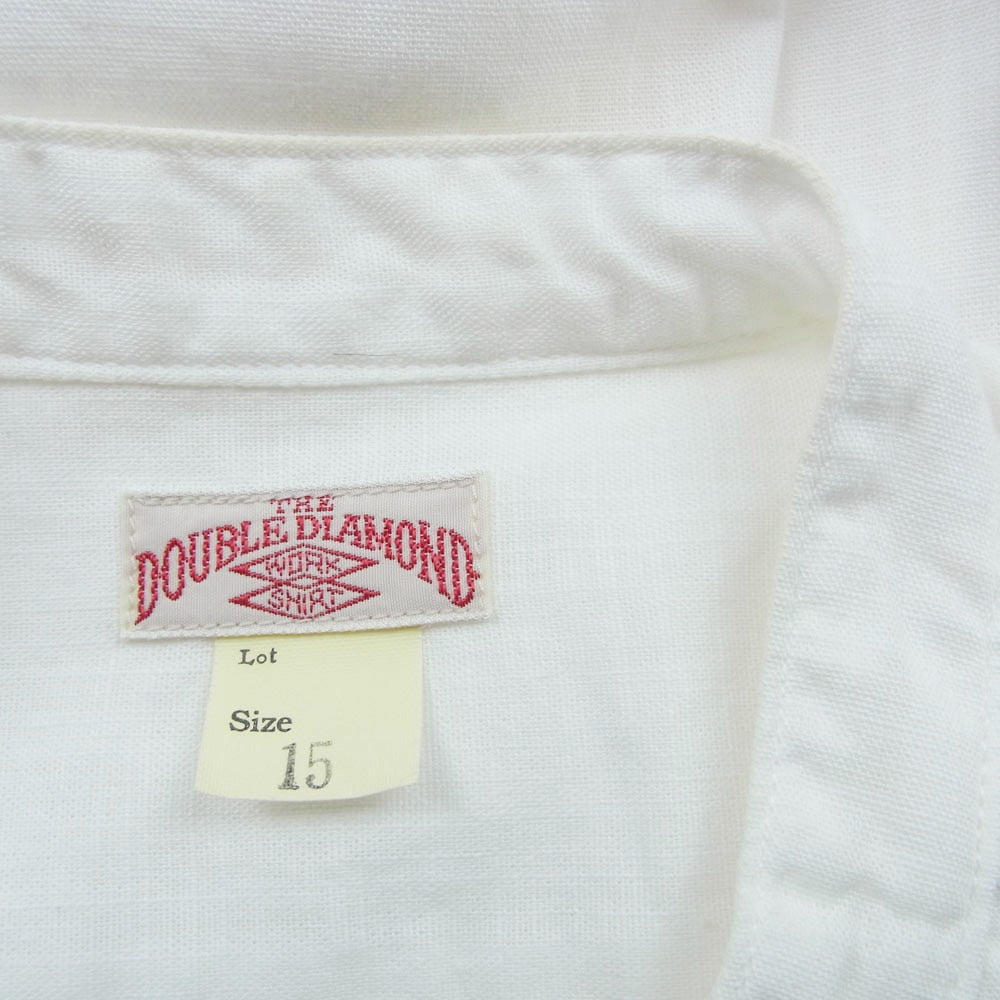 The REAL McCOY'S ザリアルマッコイズ MS20017 DOUBLE DIAMOND CHAMBRAY BAND COLLAR SHIRT シャンブレー バンドカラー ノーカラー 長袖 シャツ ホワイト系 15【美品】【中古】