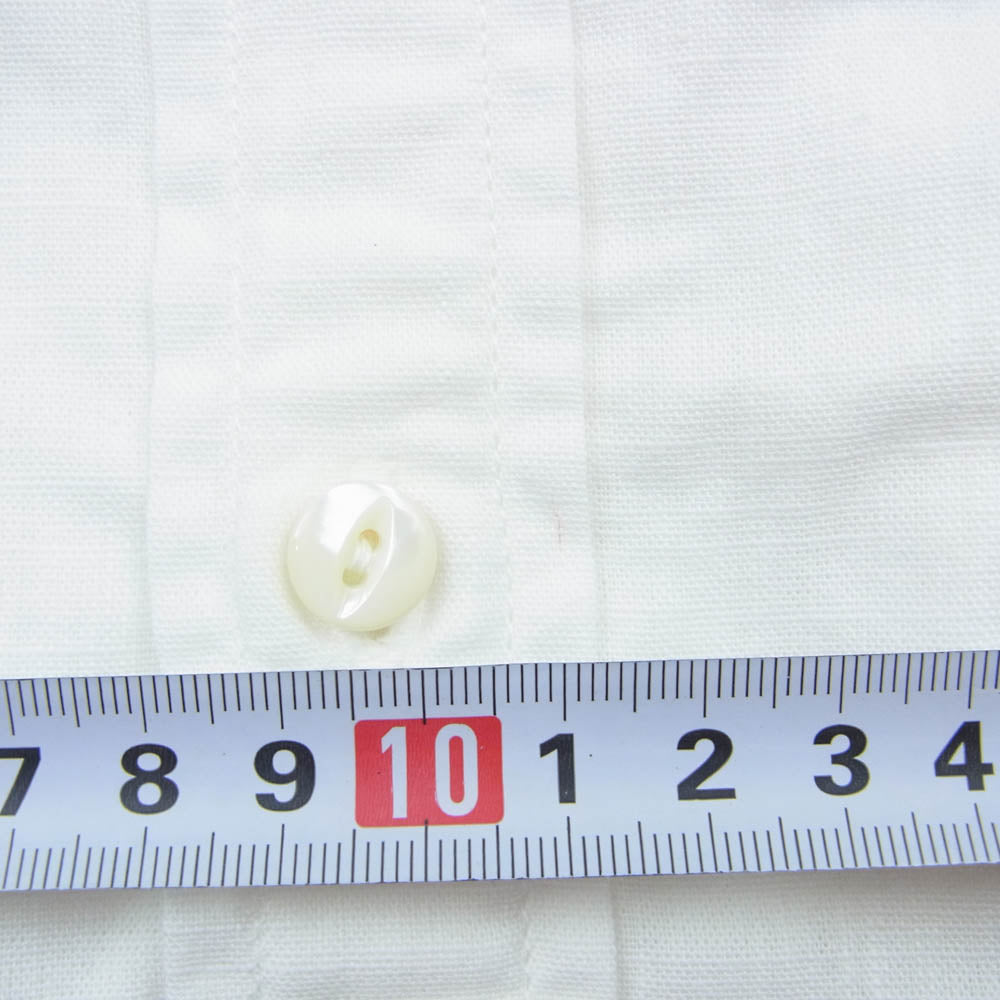 The REAL McCOY'S ザリアルマッコイズ MS20017 DOUBLE DIAMOND CHAMBRAY BAND COLLAR SHIRT シャンブレー バンドカラー ノーカラー 長袖 シャツ ホワイト系 15【美品】【中古】