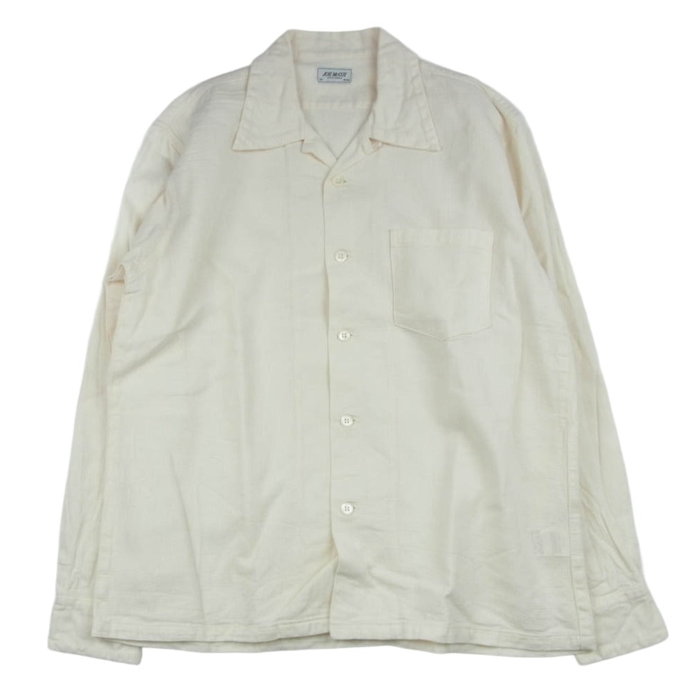 The REAL McCOY'S ザリアルマッコイズ MS20015 JOE McCOY ジョーマッコイ JM PANAMA SHIRT L/S オープンカラー パナマ シャツ 長袖シャツ ホワイト系 M【美品】【中古】