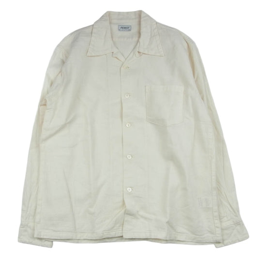 The REAL McCOY'S ザリアルマッコイズ MS20015 JOE McCOY ジョーマッコイ JM PANAMA SHIRT L/S オープンカラー パナマ シャツ 長袖シャツ ホワイト系 M【美品】【中古】