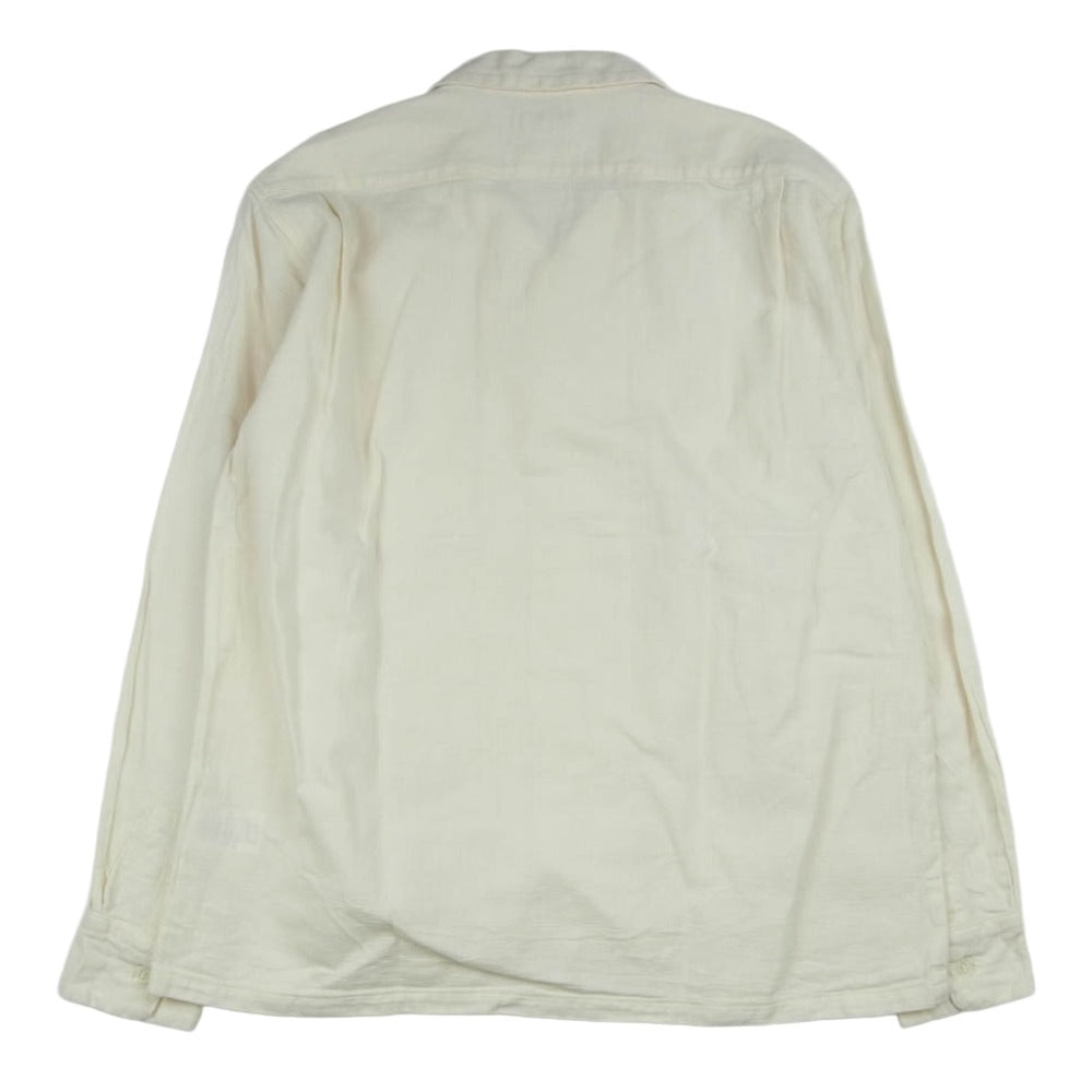 The REAL McCOY'S ザリアルマッコイズ MS20015 JOE McCOY ジョーマッコイ JM PANAMA SHIRT L/S オープンカラー パナマ シャツ 長袖シャツ ホワイト系 M【美品】【中古】