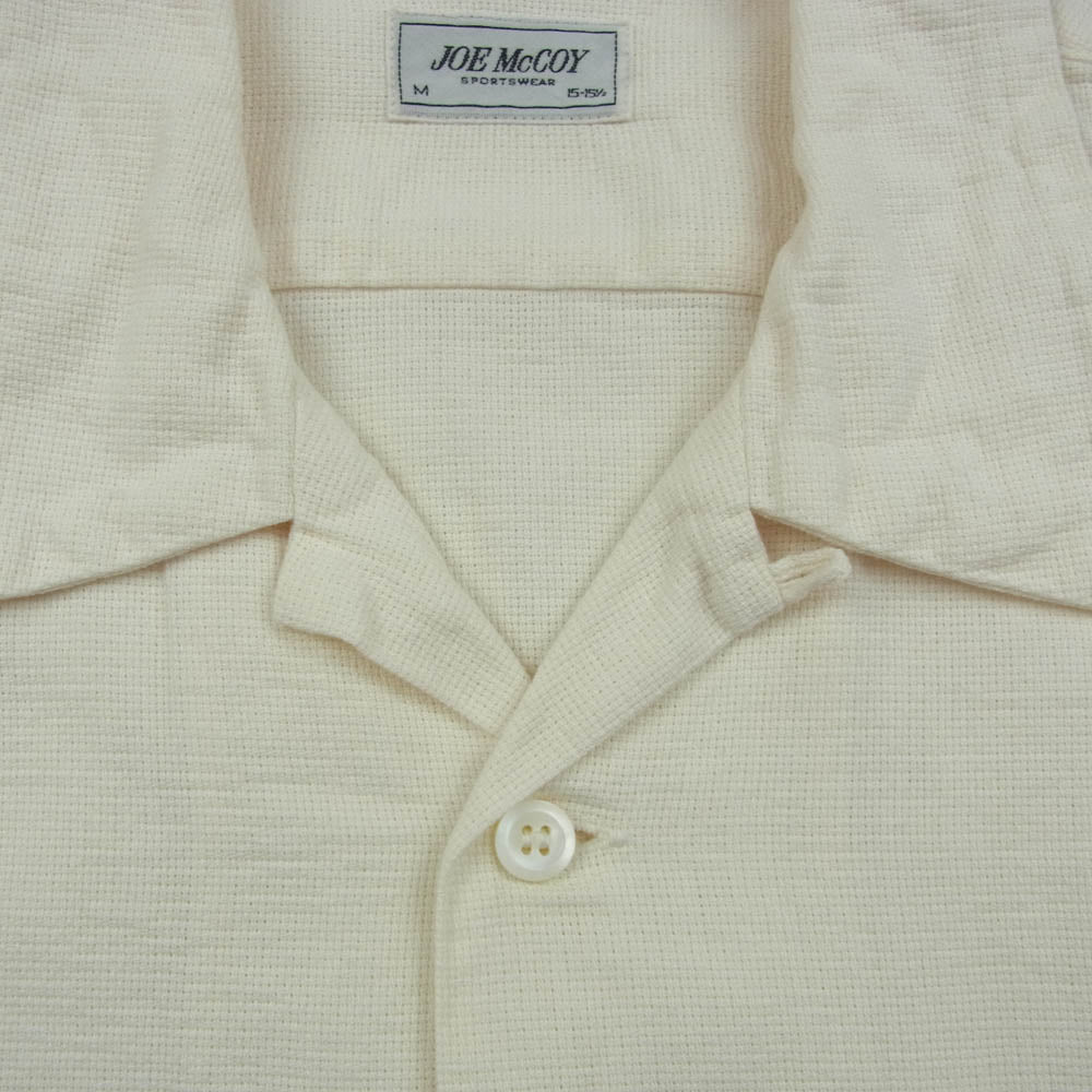The REAL McCOY'S ザリアルマッコイズ MS20015 JOE McCOY ジョーマッコイ JM PANAMA SHIRT L/S オープンカラー パナマ シャツ 長袖シャツ ホワイト系 M【美品】【中古】