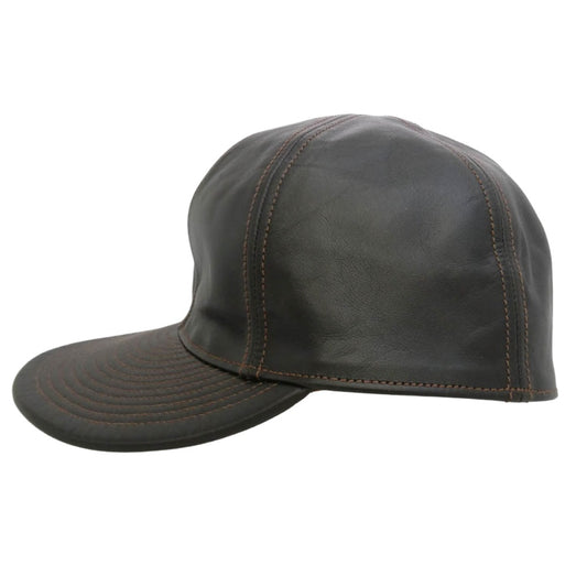 The REAL McCOY'S ザリアルマッコイズ MA22108 TYPE A-3 CAP HORSEHIDE ホースハイド レザー キャップ 帽子 チャコール系 ダークブラウン系 7 1/2【美品】【中古】