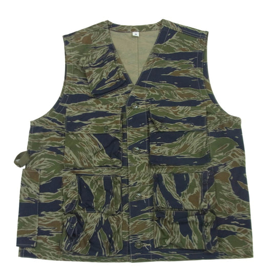 The REAL McCOY'S ザリアルマッコイズ MJ21011 TIGER CAMOUFLAGE VEST TADPOLE タイガー カモ ミリタリー ベスト グリーン系 ネイビー系 M【美品】【中古】