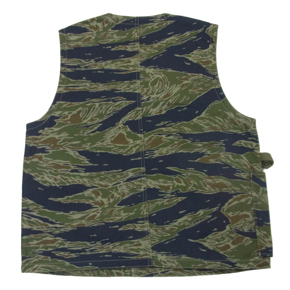 The REAL McCOY'S ザリアルマッコイズ MJ21011 TIGER CAMOUFLAGE VEST TADPOLE タイガー カモ ミリタリー ベスト グリーン系 ネイビー系 M【美品】【中古】