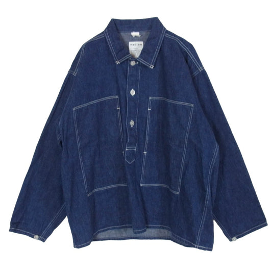 The REAL McCOY'S ザリアルマッコイズ MJ22008 UNIFORM WORK BLUE DENIM デニム プルオーバー シャツ ジャケット インディゴブルー系 M【中古】