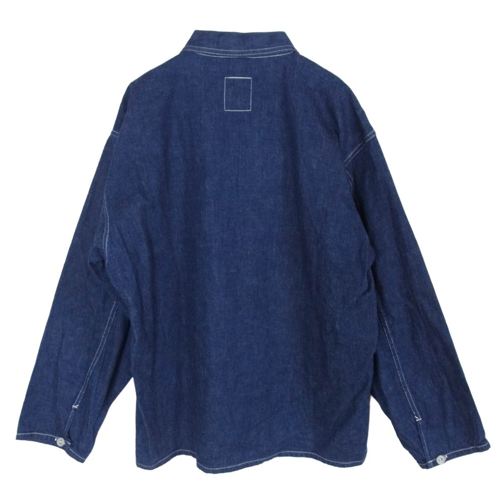 The REAL McCOY'S ザリアルマッコイズ MJ22008 UNIFORM WORK BLUE DENIM デニム プルオーバー シャツ ジャケット インディゴブルー系 M【中古】