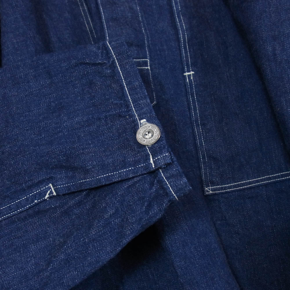 The REAL McCOY'S ザリアルマッコイズ MJ22008 UNIFORM WORK BLUE DENIM デニム プルオーバー シャツ ジャケット インディゴブルー系 M【中古】