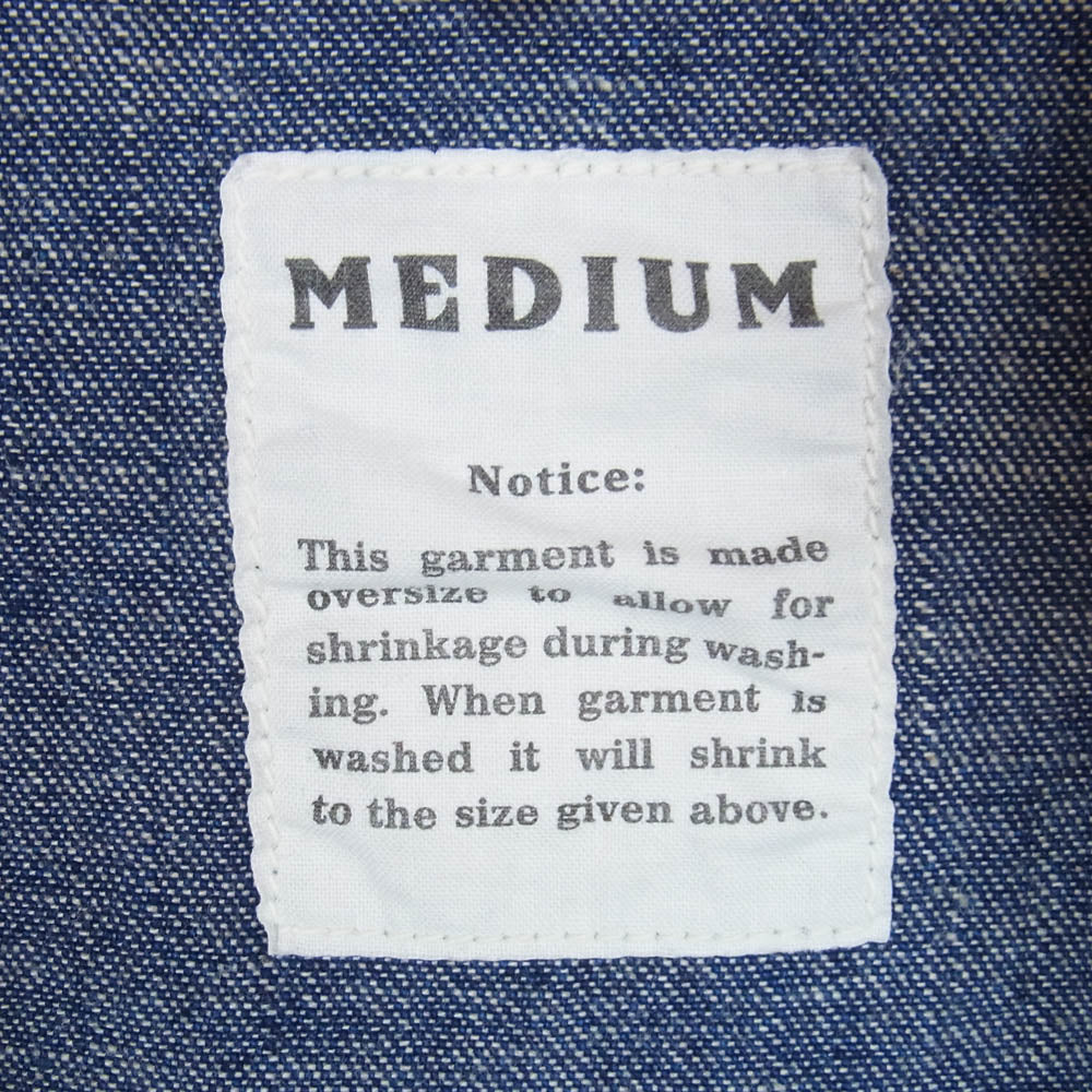 The REAL McCOY'S ザリアルマッコイズ MJ22008 UNIFORM WORK BLUE DENIM デニム プルオーバー シャツ ジャケット インディゴブルー系 M【中古】