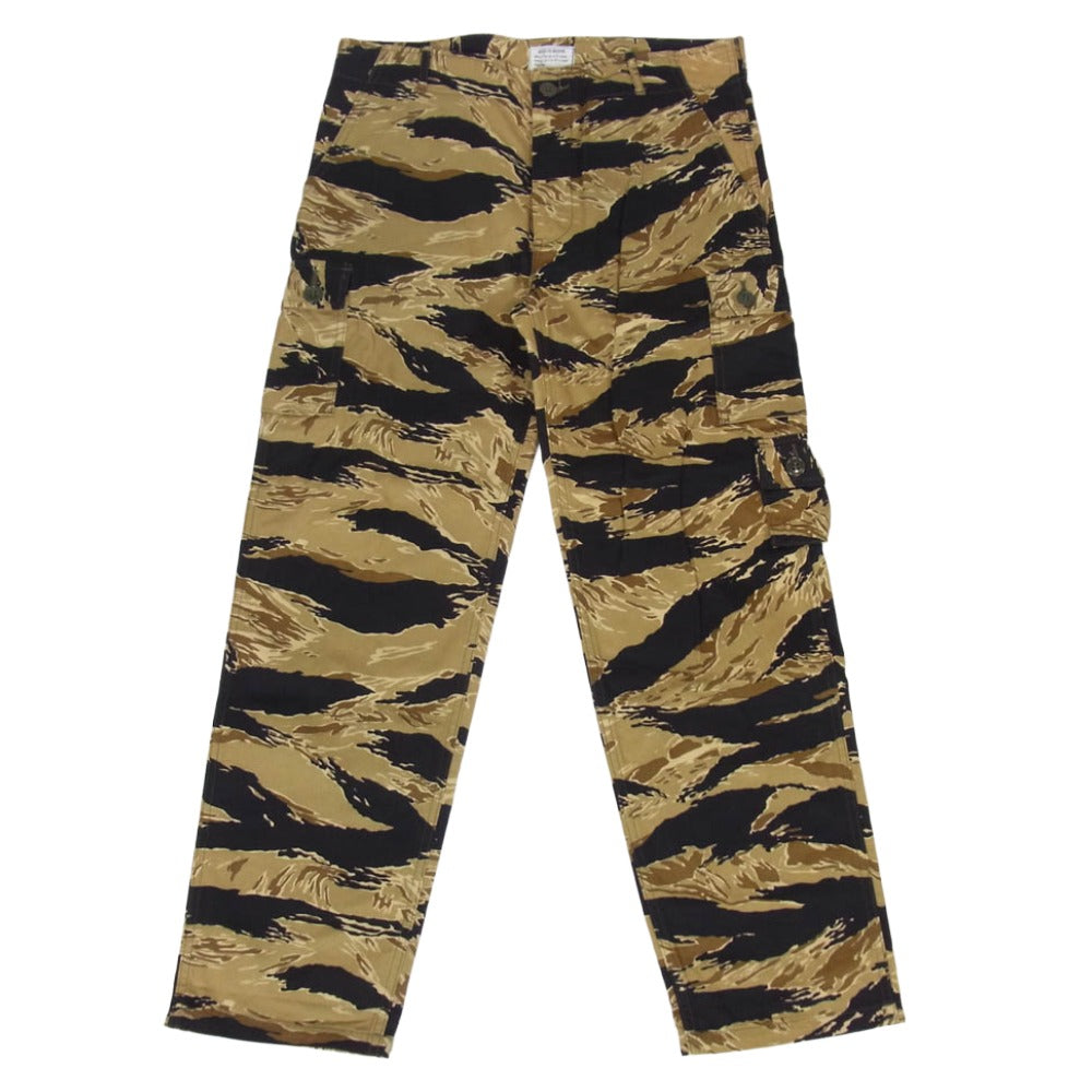 The REAL McCOY'S ザリアルマッコイズ MP20001 TIGER CAMOUFLAGE TROUSERS GOLD TONE タイガーカモ ミリタリー トラウザーズ パンツ ゴールドトーン ライトブラウン系 30【美品】【中古】