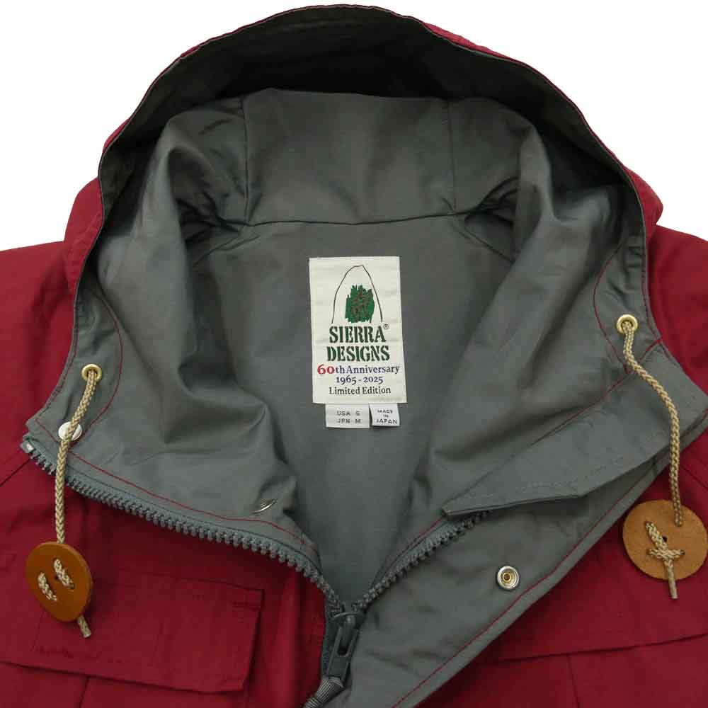SIERRA DESIGNS シエラデザイン 531003 60周年記念限定モデル 日本製 60/40クロス マウンテン パーカー ジャケット Burgundy ワインレッド系 M【美品】【中古】