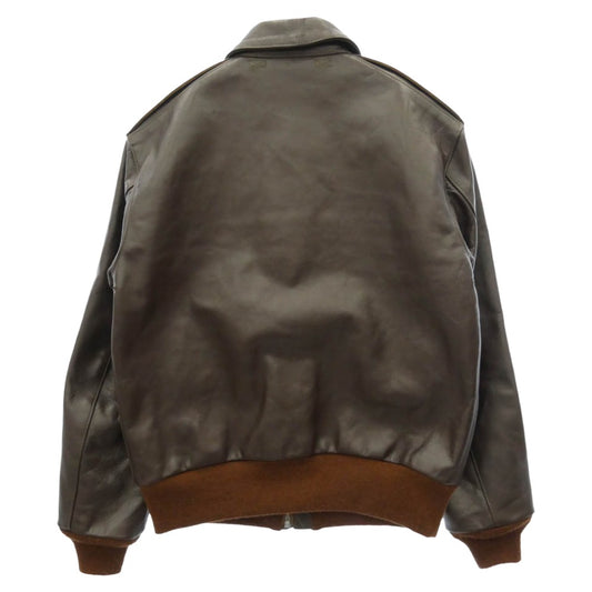 The REAL McCOY'S ザリアルマッコイズ MJ19001 TYPE A-2 ROUGH WEAR CLOTHING CO. 23380 ラフウェア 実名復刻 ホースハイド フライト ジャケット シールブラウン ブラウン系 38【美品】【中古】
