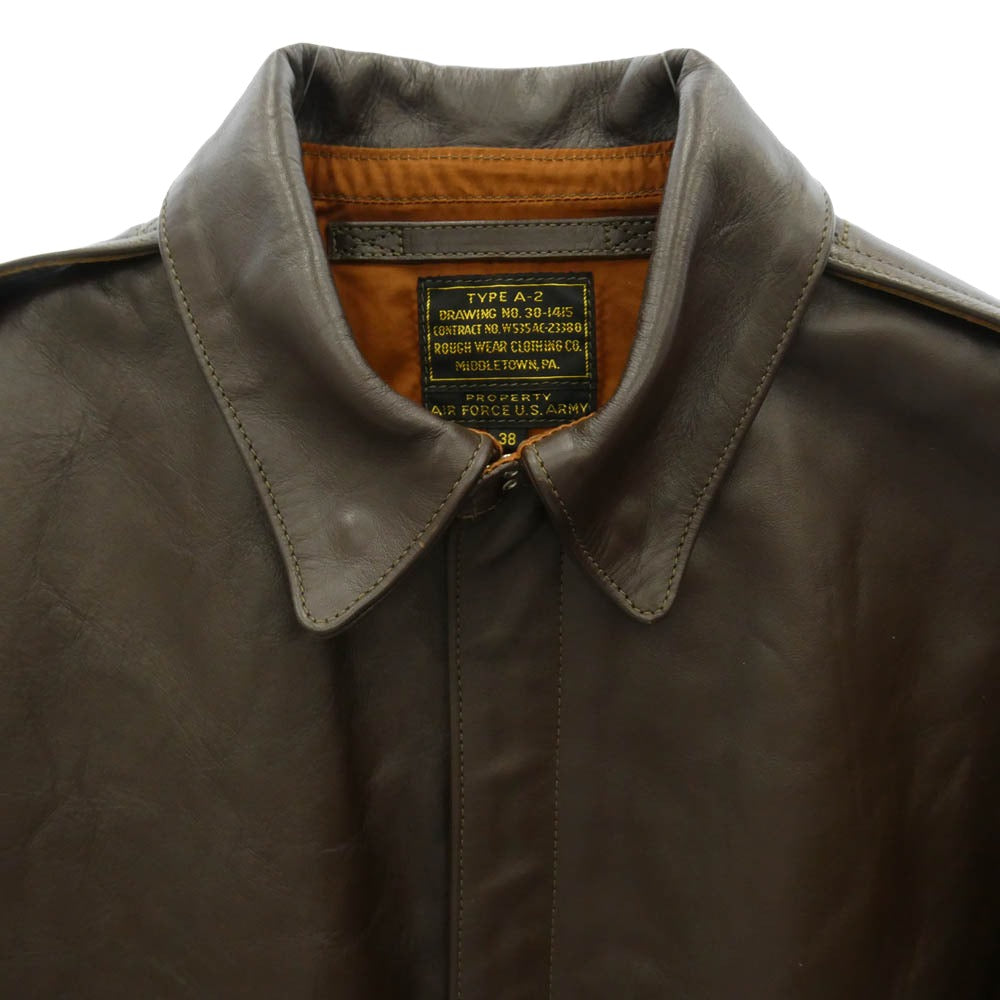 The REAL McCOY'S ザリアルマッコイズ MJ19001 TYPE A-2 ROUGH WEAR CLOTHING CO. 23380 ラフウェア 実名復刻 ホースハイド フライト ジャケット シールブラウン ブラウン系 38【美品】【中古】