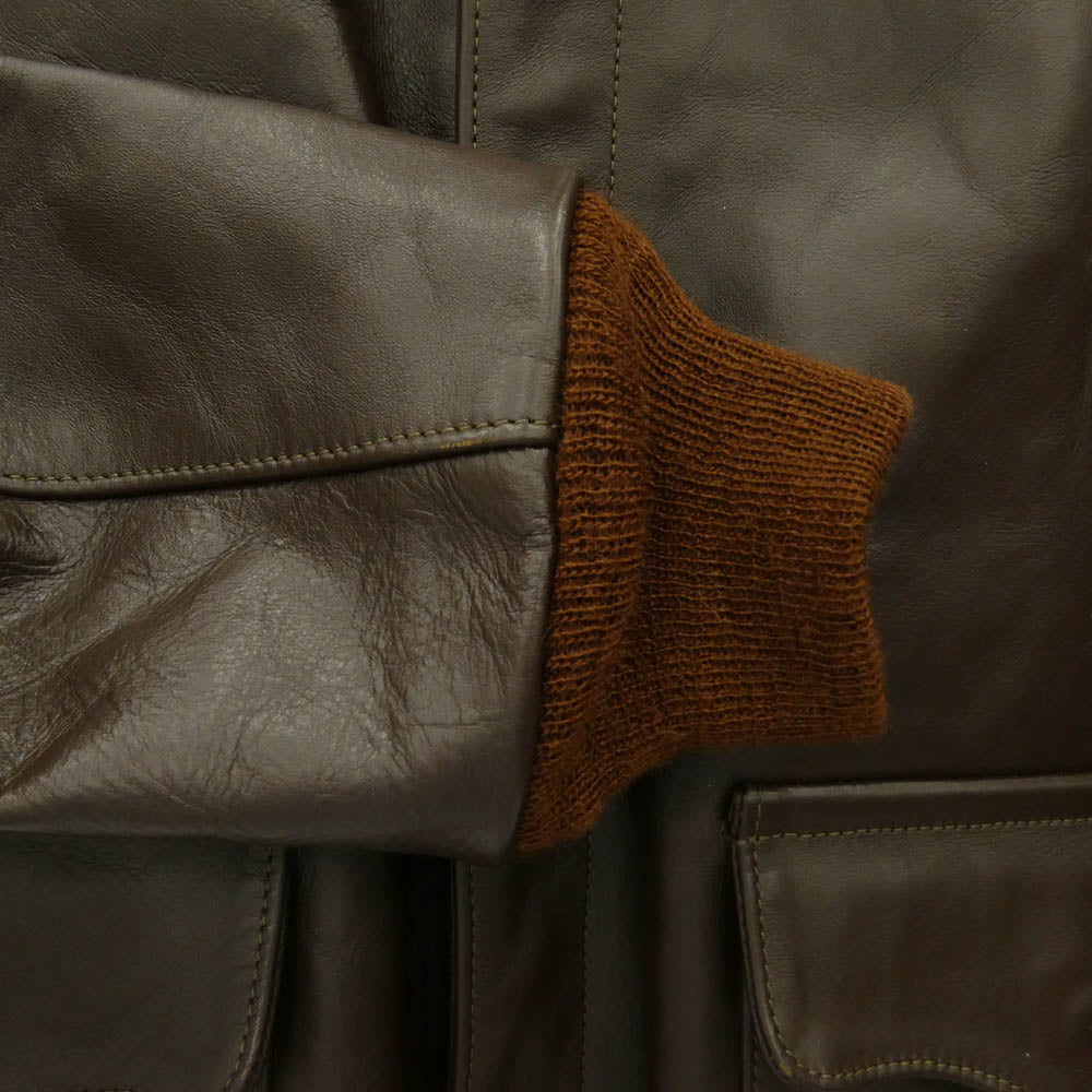 The REAL McCOY'S ザリアルマッコイズ MJ19001 TYPE A-2 ROUGH WEAR CLOTHING CO. 23380 ラフウェア 実名復刻 ホースハイド フライト ジャケット シールブラウン ブラウン系 38【美品】【中古】