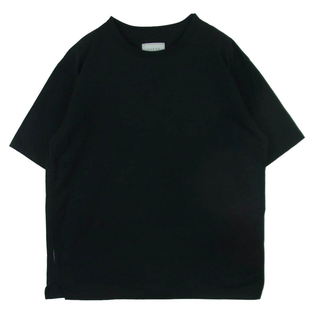サルト 000-09001 PREMIUM COTTON JERSEY Ladder seam CREW NECK S/S プレミアム コットン ジャージー ラダーシーム クルーネック 半袖 カットソー Tシャツ ブラック系 L【中古】