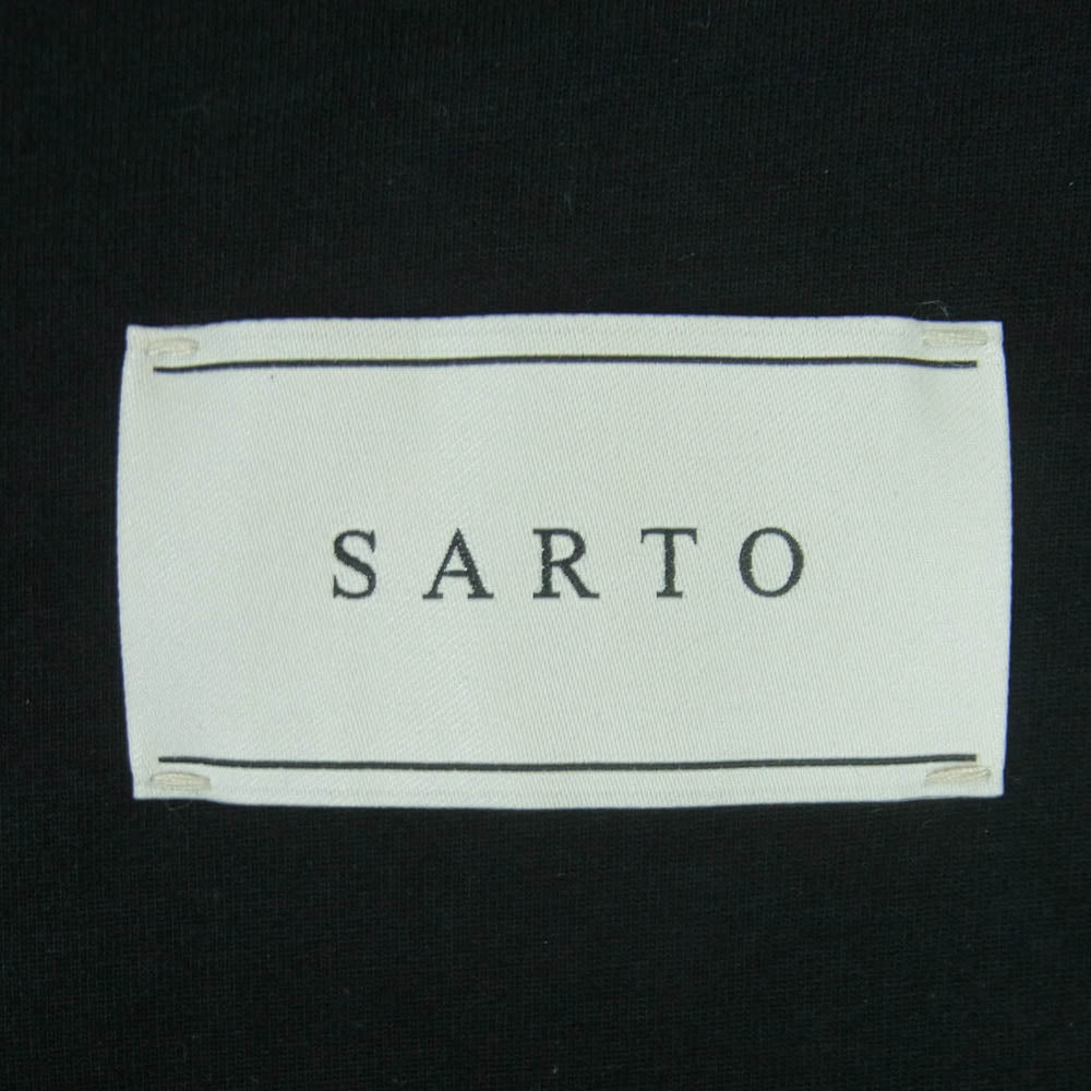 サルト 000-09001 PREMIUM COTTON JERSEY Ladder seam CREW NECK S/S プレミアム コットン ジャージー ラダーシーム クルーネック 半袖 カットソー Tシャツ ブラック系 L【中古】
