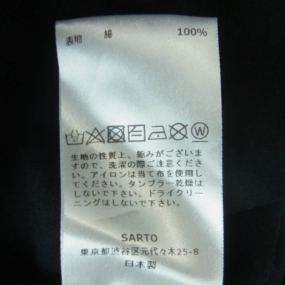 サルト 000-09001 PREMIUM COTTON JERSEY Ladder seam CREW NECK S/S プレミアム コットン ジャージー ラダーシーム クルーネック 半袖 カットソー Tシャツ ブラック系 L【中古】