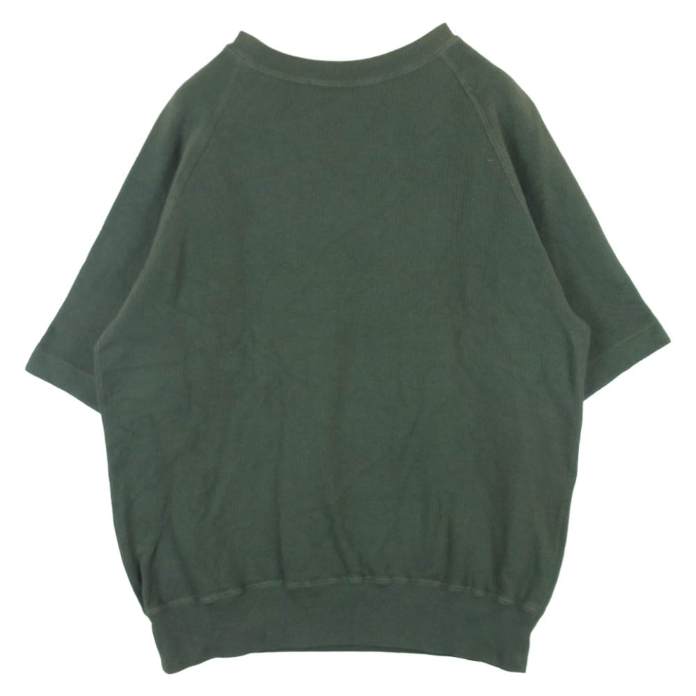 スロープスロウ 23SS 1231014 TUCK JERSEY OVERDYED HALF SLEEVE TEE スウェット 半袖 カットソー Tシャツ グリーン系 M【中古】