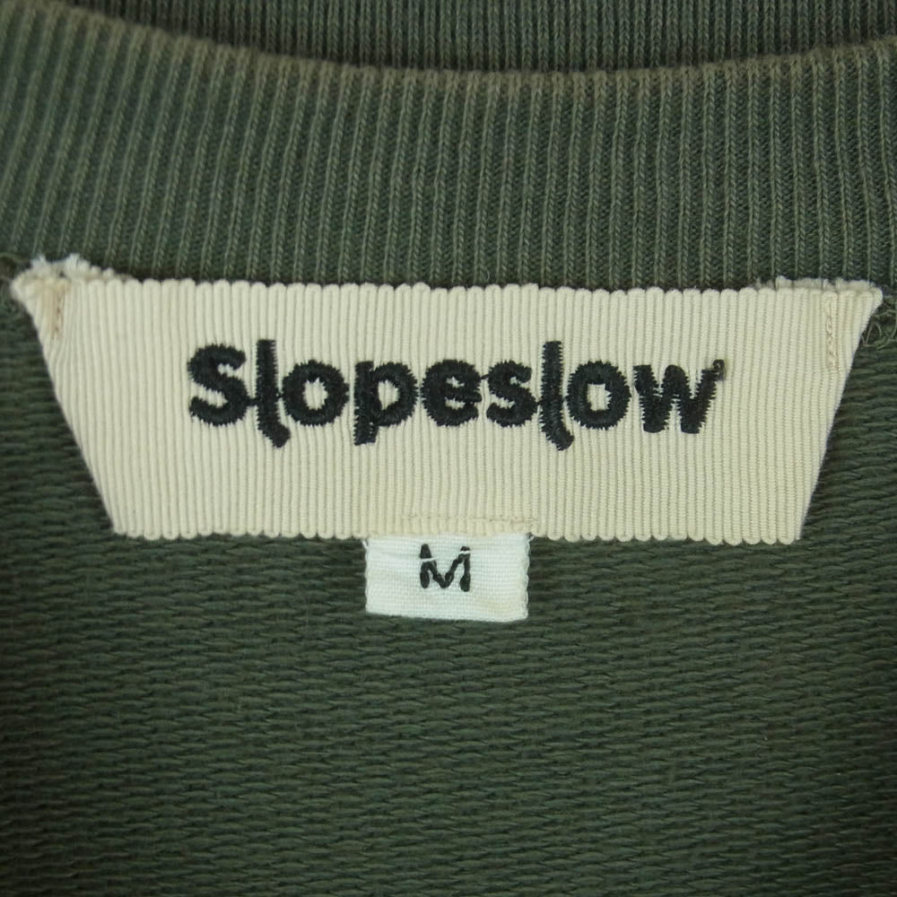 スロープスロウ 23SS 1231014 TUCK JERSEY OVERDYED HALF SLEEVE TEE スウェット 半袖 カットソー Tシャツ グリーン系 M【中古】