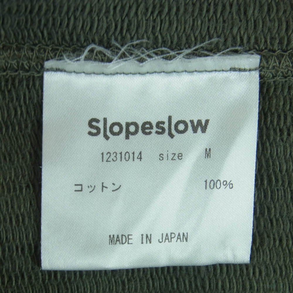 スロープスロウ 23SS 1231014 TUCK JERSEY OVERDYED HALF SLEEVE TEE スウェット 半袖 カットソー Tシャツ グリーン系 M【中古】
