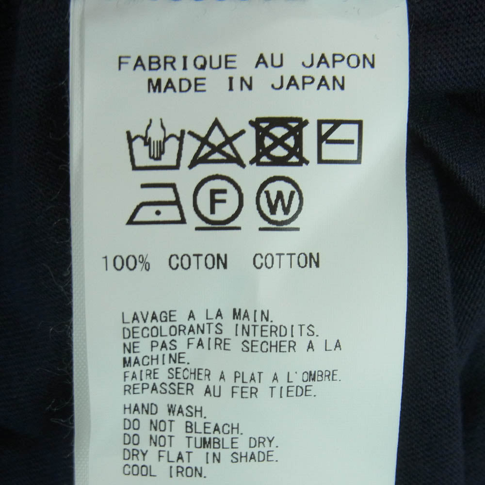 Yohji Yamamoto POUR HOMME ヨウジヤマモトプールオム HN-T02-073 カルティマコットン天竺 半袖 カットソー Tシャツ ネイビー系 3【中古】