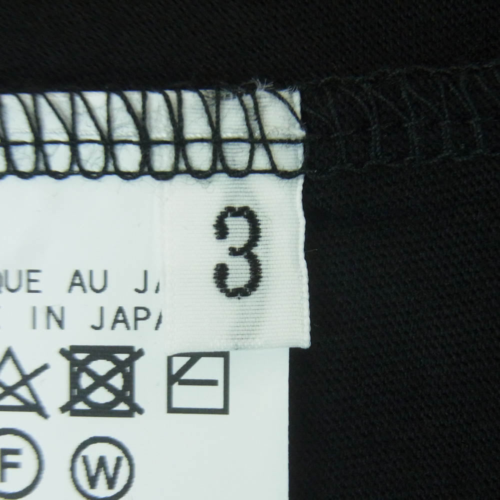 Yohji Yamamoto POUR HOMME ヨウジヤマモトプールオム 19SS HH-T02-077 コットン クルーネック 丸首 半袖 カットソー Tシャツ ブラック系 3【極上美品】【中古】