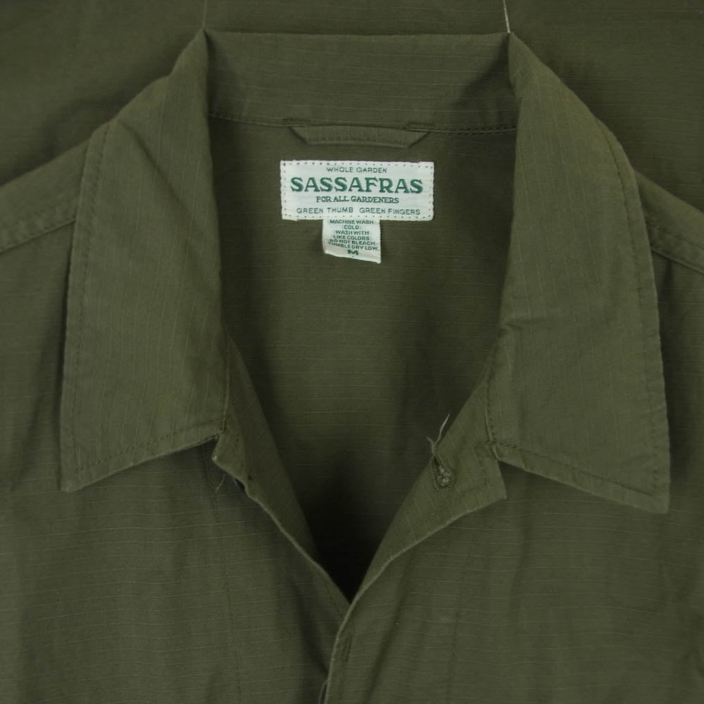 ササフラス OVERGROWN FATIGUE JACKET オーバーグローン ファティ―グ ミリタリー ジャケット リップストップ カーキ系 グレイッシュカーキ系 M【中古】