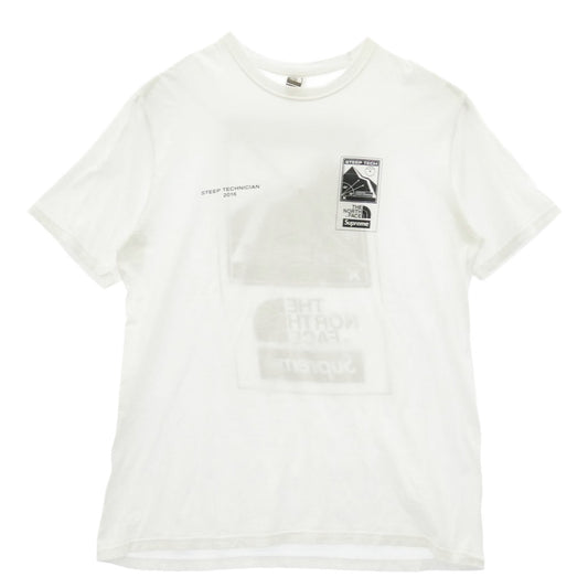 Supreme シュプリーム 16SS NT016041 Steep Tech T Shirt スティープ テック フロント バック ボックスロゴ プリント Tシャツ 半袖カットソー ホワイト系 L【中古】