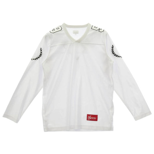 Supreme シュプリーム 14AW ワングラム期 El Dorado Football Top エルドラド フットボール トップ ロゴ刺繍 ロングスリーブ ナイロン 長袖 Ｔシャツ ホワイト系 M【中古】