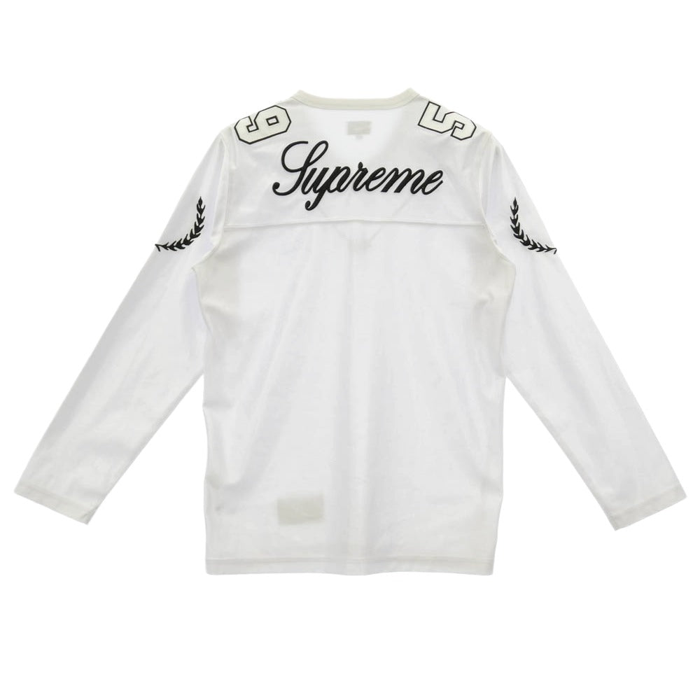Supreme シュプリーム 14AW ワングラム期 El Dorado Football Top エルドラド フットボール トップ ロゴ刺繍 ロングスリーブ ナイロン 長袖 Ｔシャツ ホワイト系 M【中古】