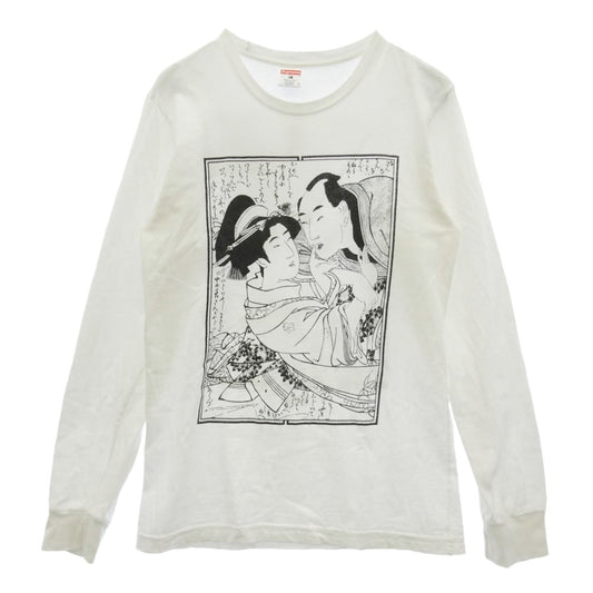 Supreme シュプリーム 16SS × Sasquatchfabrix Shunga L/S Tee サスクワァッチファブリックス 春画 シュンガ ロングスリーブ Ｔシャツ 長袖 カットソー ホワイト系 S【中古】