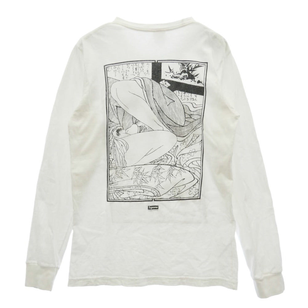 Supreme シュプリーム 16SS × Sasquatchfabrix Shunga L/S Tee サスクワァッチファブリックス 春画 シュンガ ロングスリーブ Ｔシャツ 長袖 カットソー ホワイト系 S【中古】