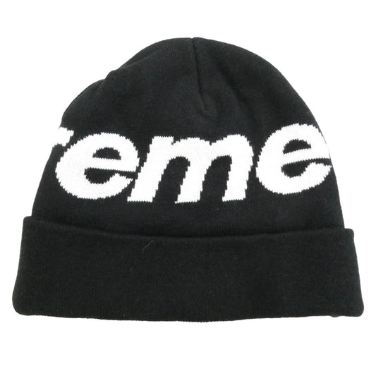 Supreme シュプリーム 19AW Big Logo Beanie カシミヤ混 ビッグ ロゴ ビーニー ニット キャップ ブラック系【中古】