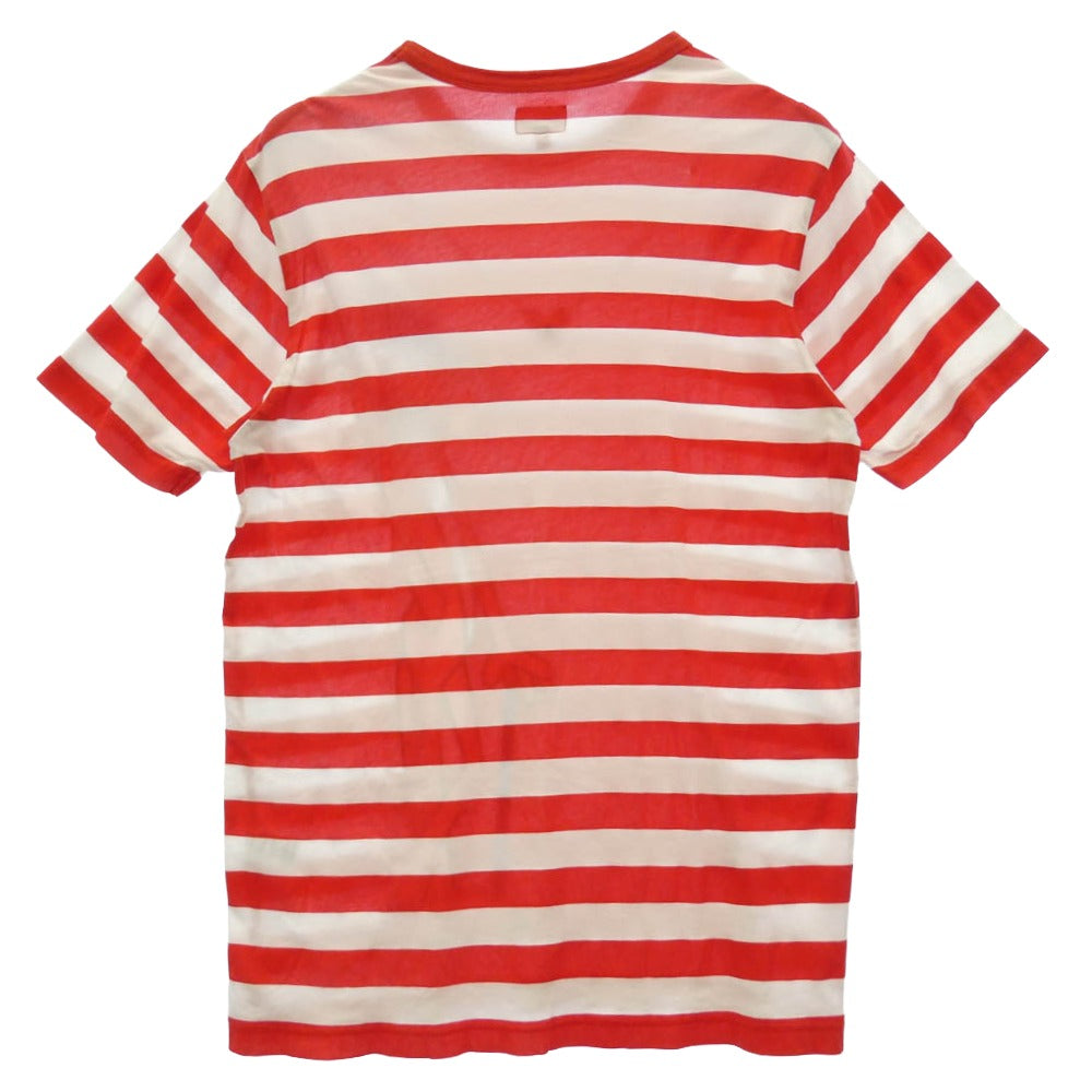 Supreme シュプリーム 14SS PINK PANTHER STRIPE TOP ピンクパンサー ストライプ ボーダー Tシャツ 半袖カットソー ホワイト系 レッド系 L【中古】