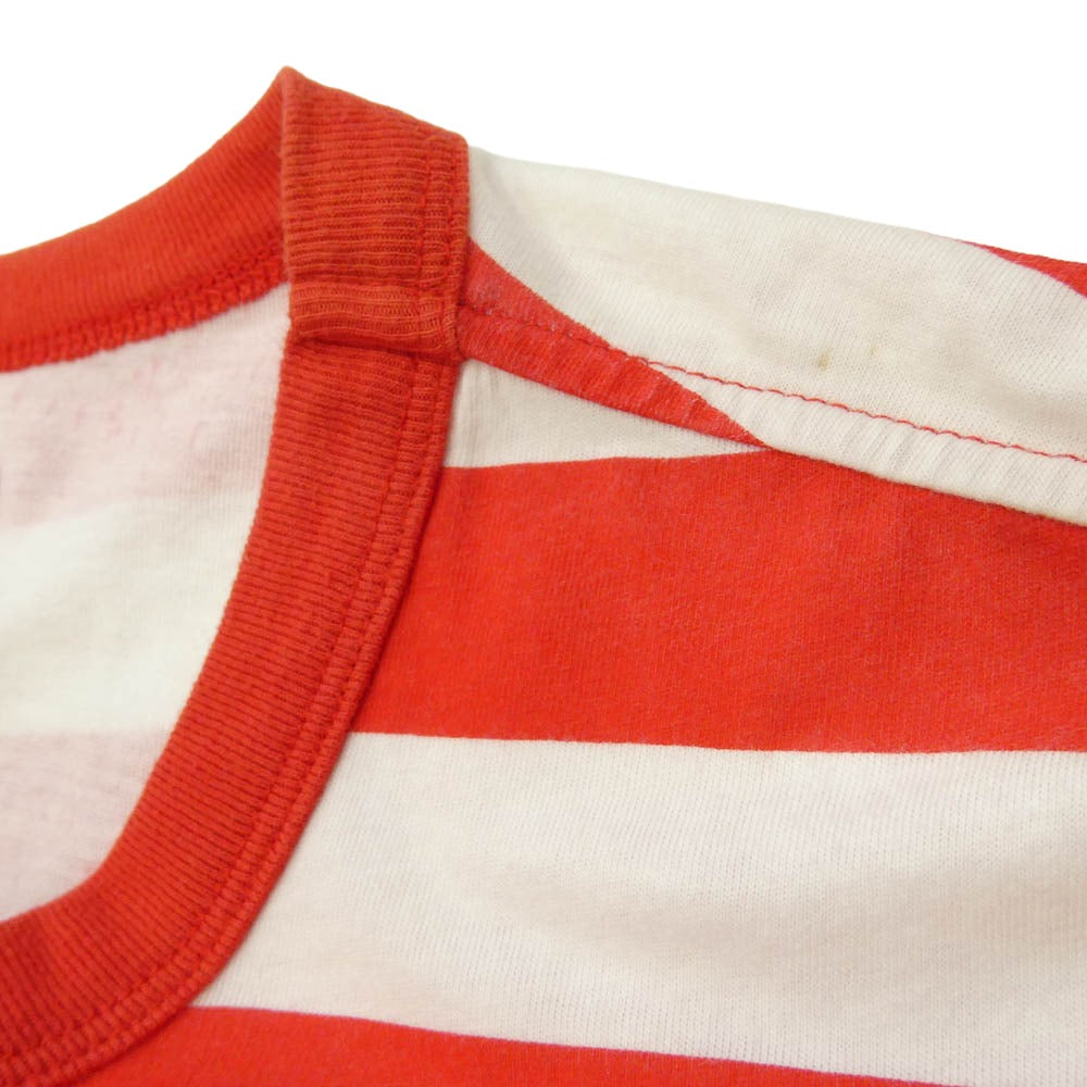 Supreme シュプリーム 14SS PINK PANTHER STRIPE TOP ピンクパンサー ストライプ ボーダー Tシャツ 半袖カットソー ホワイト系 レッド系 L【中古】