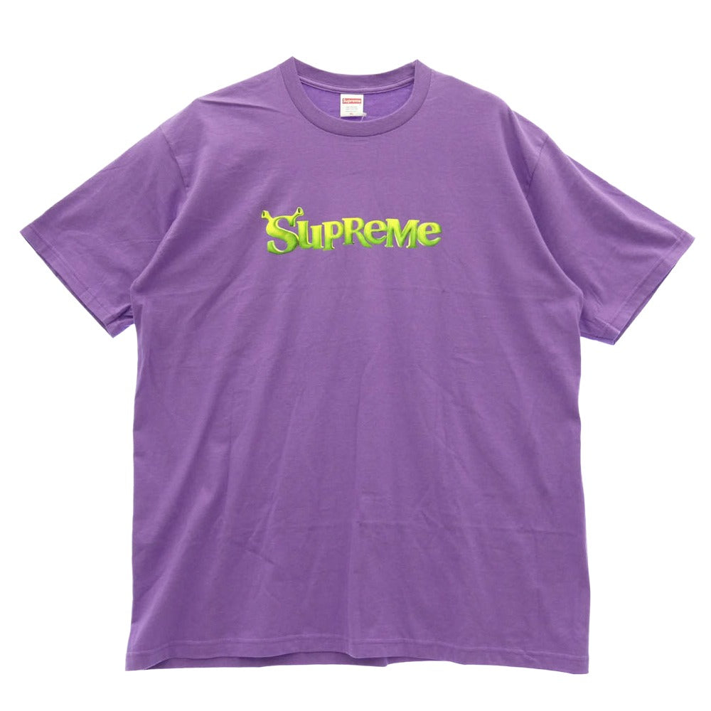 Supreme シュプリーム 21AW Shrek Tee シュレック ロゴ 半袖 Tシャツ カットソー パープル系 XL【極上美品】【中古】