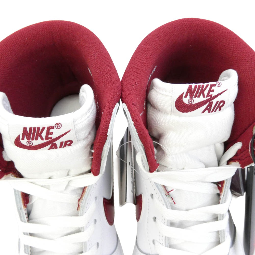 NIKE ナイキ BQ4422-161 Air Jordan 1 High 85 Metallic Burgundy エアジョーダン1 ハイ 85 メタリック バーガンディ ハイカットスニーカー ホワイト系 レッド系 28cm【新古品】【未使用】【中古】
