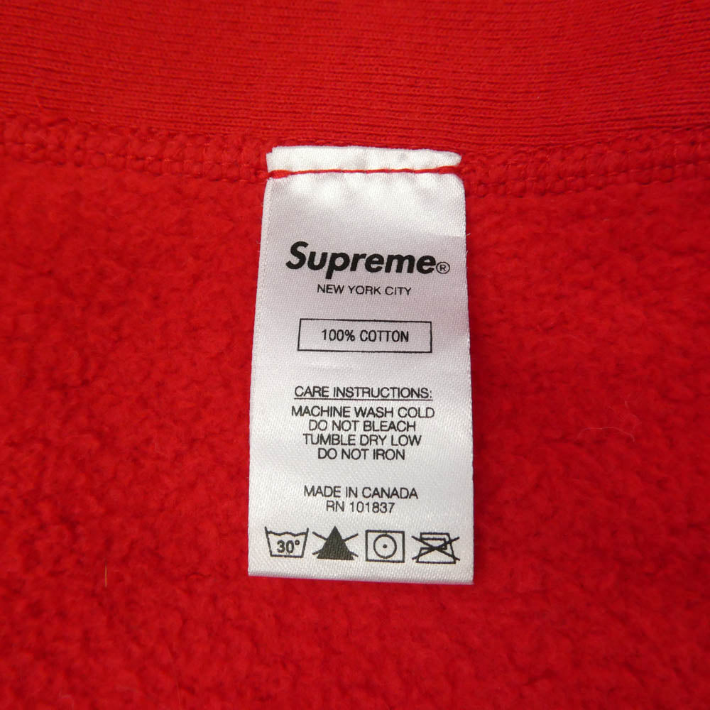 Supreme シュプリーム 19SS Chenille Hooded Sweatshirt シェニール フーデッド スウェットシャツ プルオーバー フーディー パーカー レッド系 M【中古】