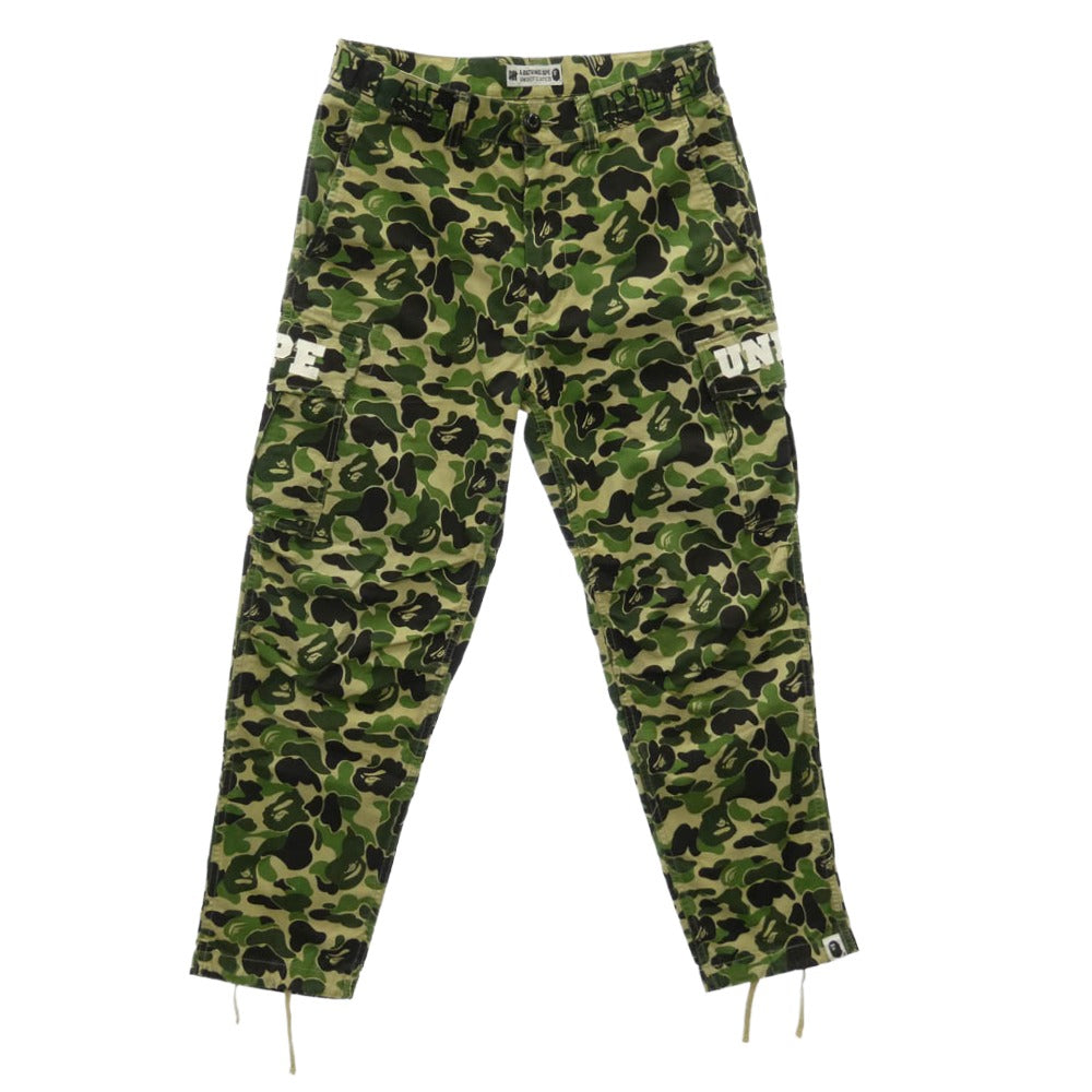 A BATHING APE アベイシングエイプ 001PTE231903X × UNDEFEATED アンディフィーテッド ABC 6POCKET PANTS カモフラ柄 6ポケット カーゴパンツ マルチカラー系 S【中古】