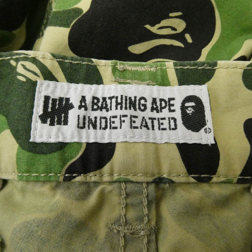 A BATHING APE アベイシングエイプ 001PTE231903X × UNDEFEATED アンディフィーテッド ABC 6POCKET PANTS カモフラ柄 6ポケット カーゴパンツ マルチカラー系 S【中古】
