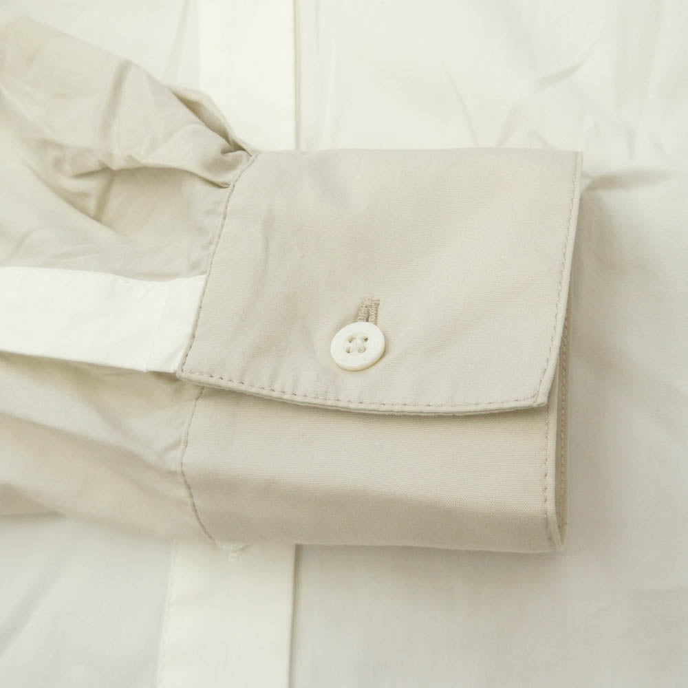 ENFOLD エンフォルド 21AW 300EA270-1550 ノーカラー 長袖 シャツ ※シャツのみ ホワイト系 ベージュ系 38【中古】
