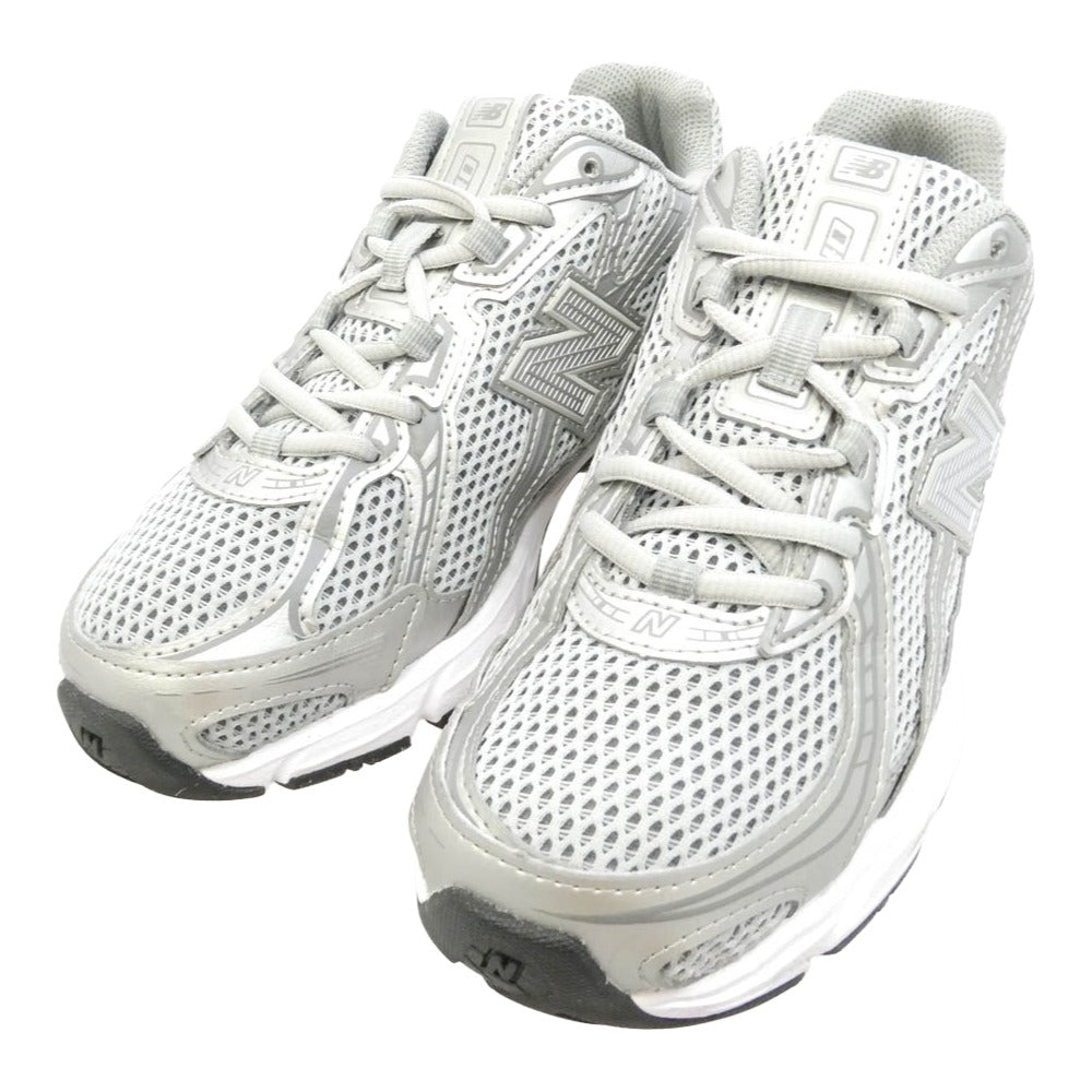 NEW BALANCE ニューバランス U740SG2 740 オープンニット メッシュ ツートンカラー ローカット スニーカー グレー系 シルバー系 24cm【中古】