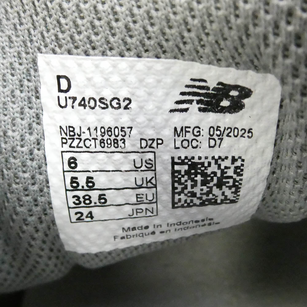 NEW BALANCE ニューバランス U740SG2 740 オープンニット メッシュ ツートンカラー ローカット スニーカー グレー系 シルバー系 24cm【中古】