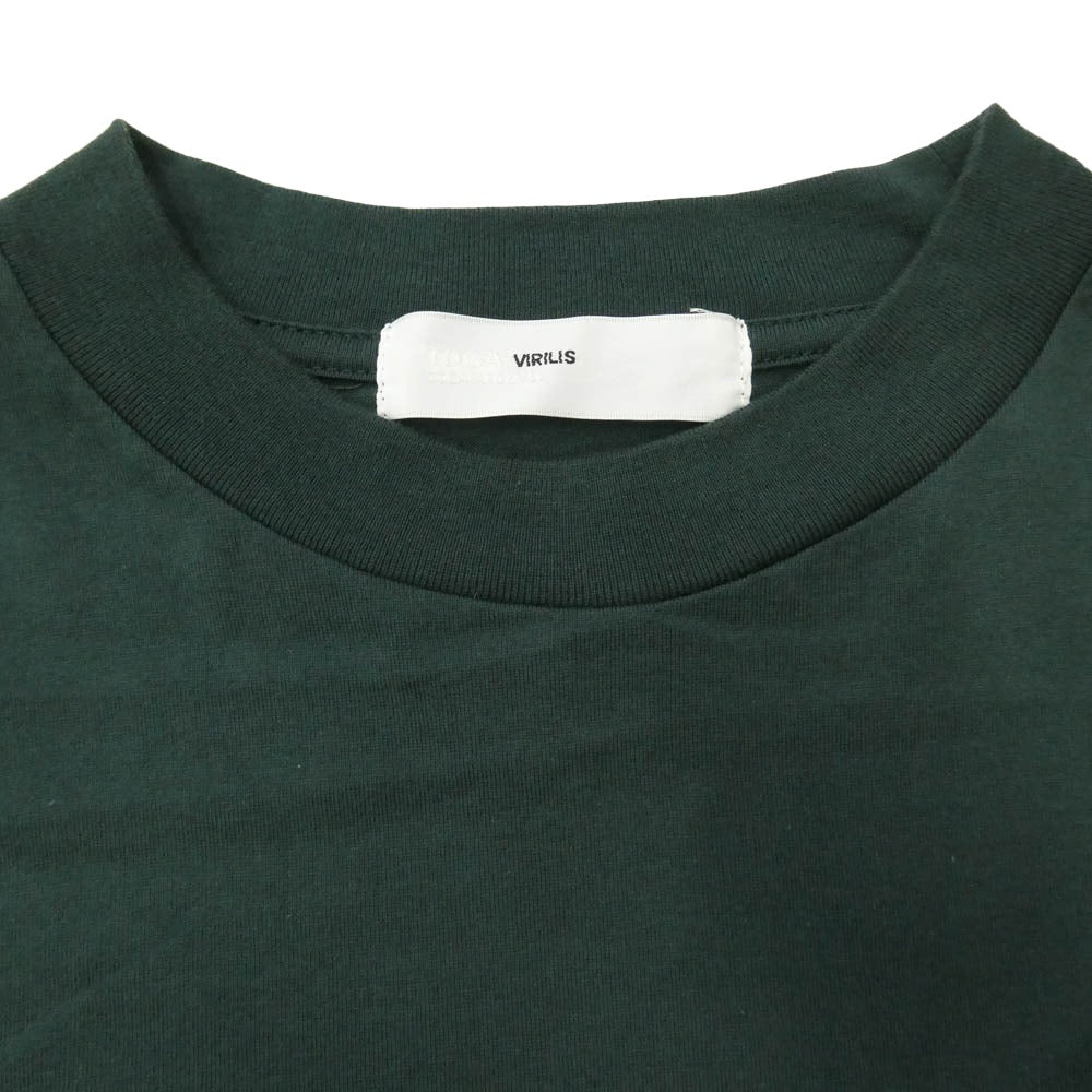 TOGA トーガ TV251-JK330 Cotton jersey S/S コットン ジャージ 異素材 切り替え 半袖 Ｔシャツ グリーン系 46【中古】