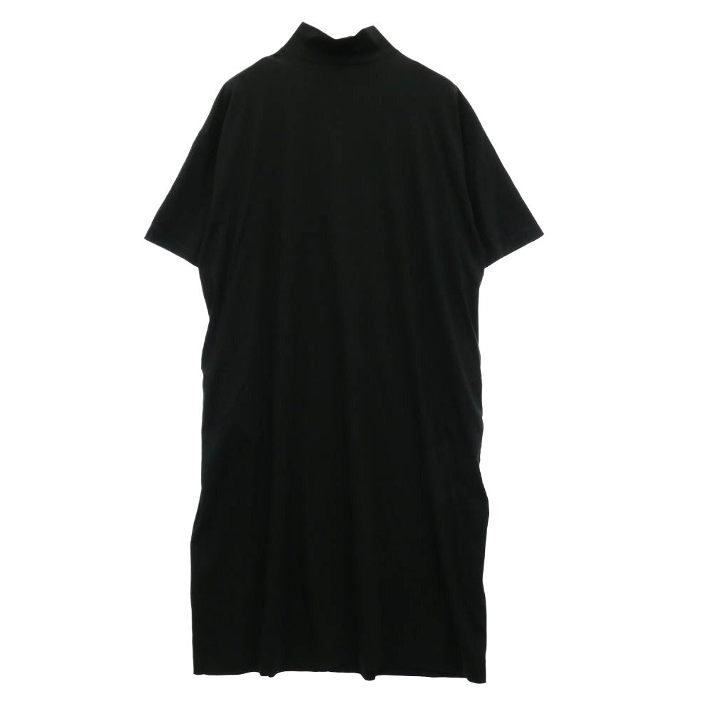 強撚綿の ワイド モックネック ワンピース 黒色 ブラック系【中古】